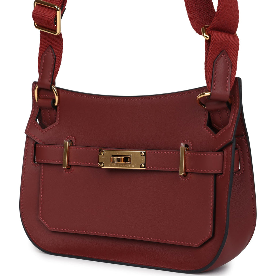 Hermes Mini Jypsiere Rouge H Swift Gold Hardware