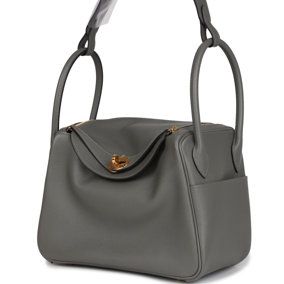 Hermes Lindy 26 Gris Meyer Evercolor Gold Hardware