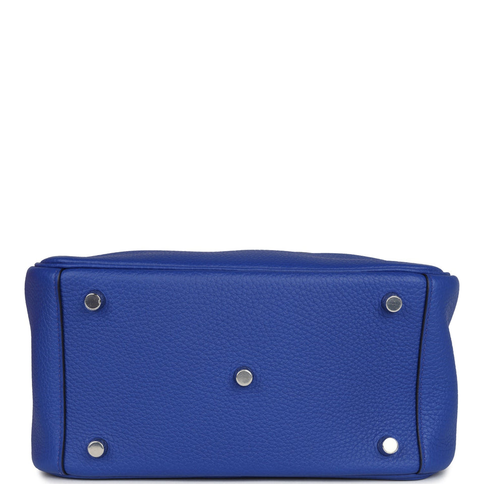 Hermes Lindy 26 Bleu Royal Clemence Palladium Hardware