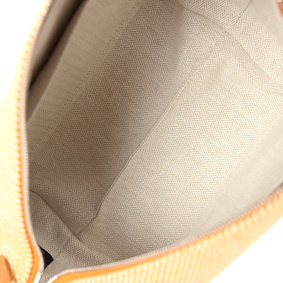 Hermes Bride A Brac Carre Case PM Fauve Merino Wool Palladium Hardware