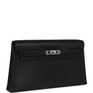 Hermes Kelly Elan Black Chevre Chamkila Palladium Hardware