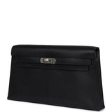 Hermes Kelly Elan Black Chevre Chamkila Palladium Hardware
