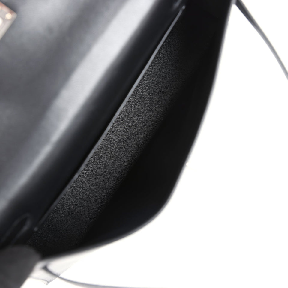 Hermes Kelly Elan Black Chevre Chamkila Palladium Hardware