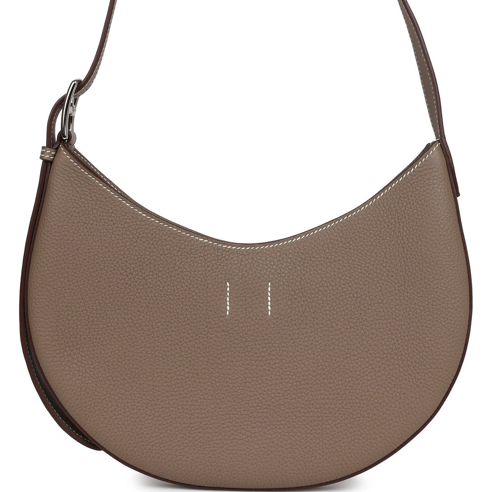 Hermes P'tit Arcon Bag Etoupe Togo and Swift Palladium Hardware