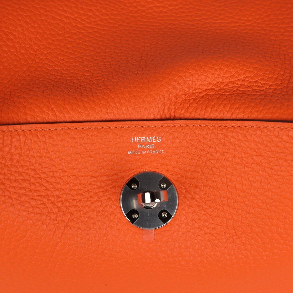Hermes Lindy 26 Orange Minium Clemence Palladium Hardware
