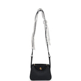 Hermes Mini Lindy Black Clemence Gold Hardware