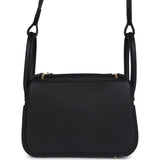 Hermes Mini Lindy Black Clemence Gold Hardware