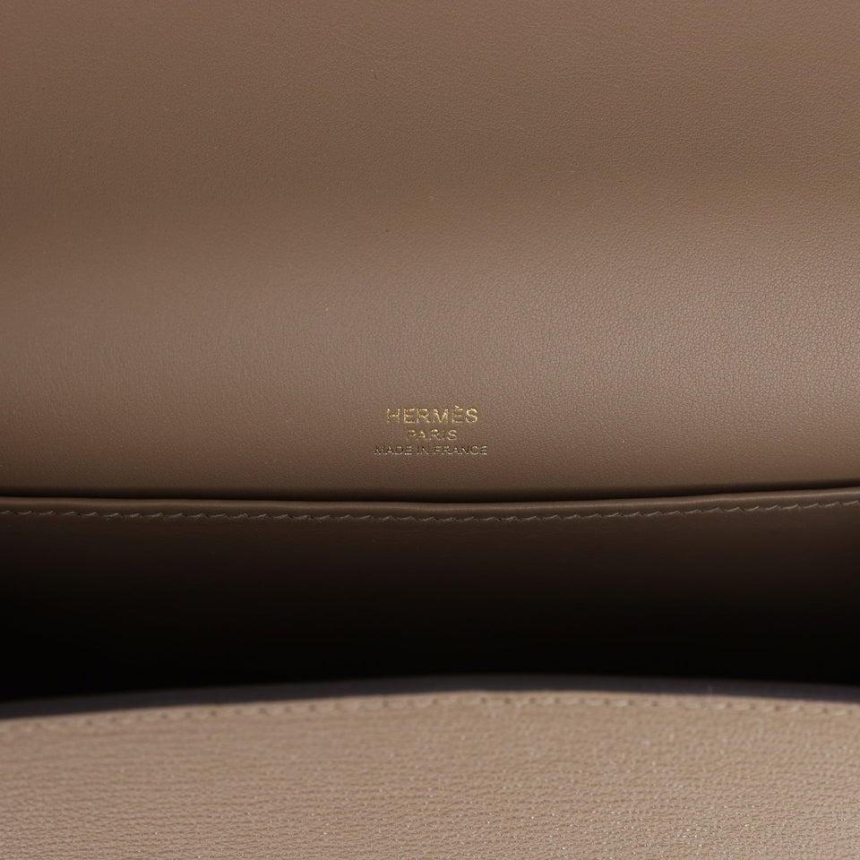 Hermes Geta Etoupe Chevre Gold Hardware