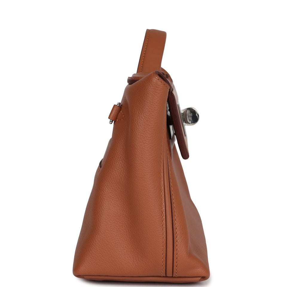 Hermes Mini 24/24 Gold Evercolor and Swift Palladium Hardware