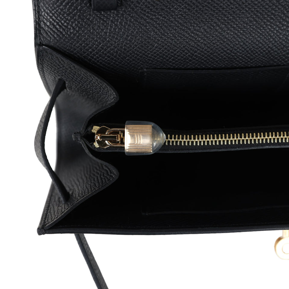 Hermes Kelly Wallet To Go Black Epsom Gold Hardware