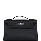 Hermes Kelly Pochette Black Swift Palladium Hardware