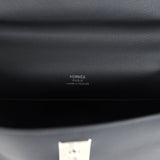 Hermes Kelly Pochette Black Swift Palladium Hardware