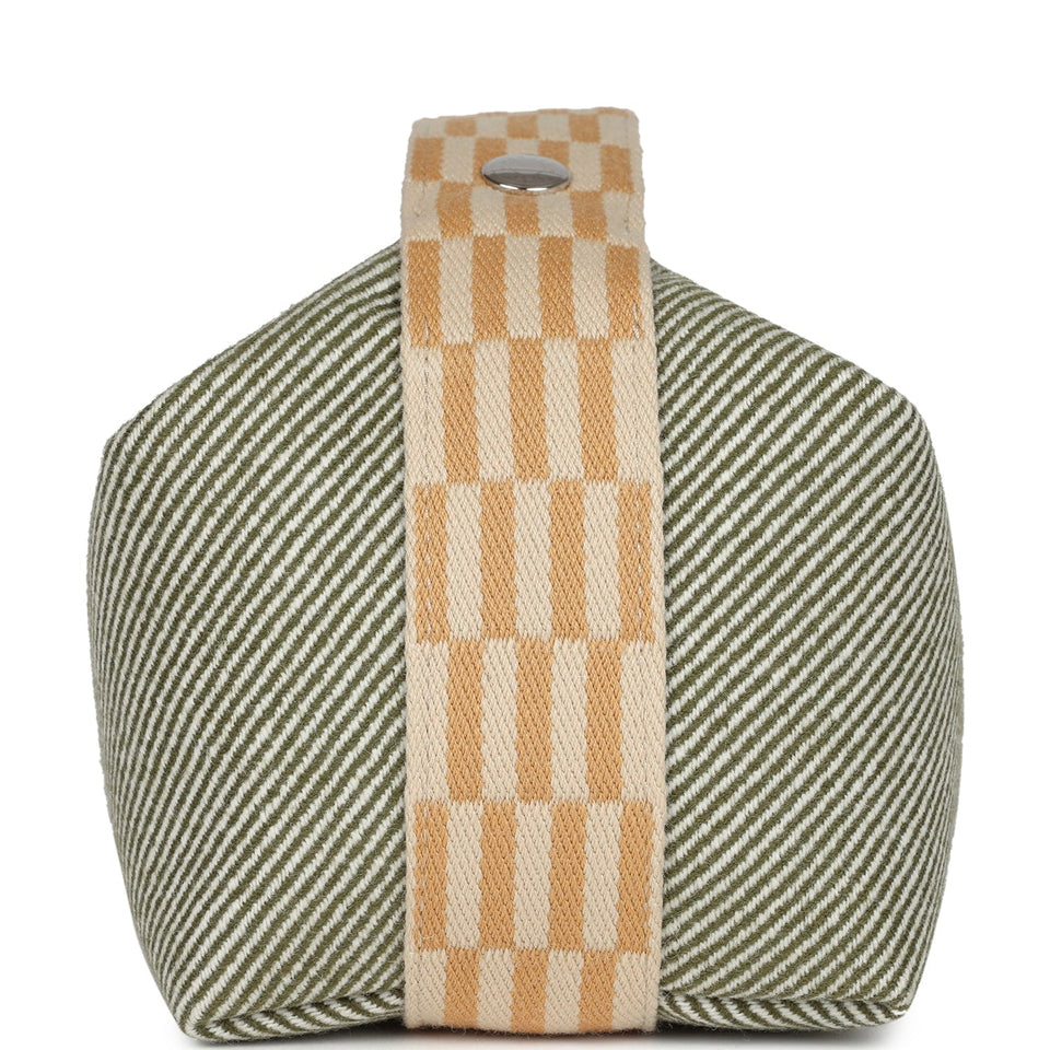 Hermes Bride-A-Brac PM Vert H Natte Canvas and Wool Palladium Hardware