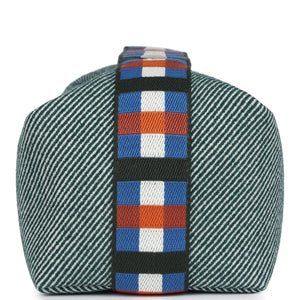 Hermes Bride-A-Brac Au Carre Case PM Vert Foret H Natte Canvas and Wool Palladium Hardware