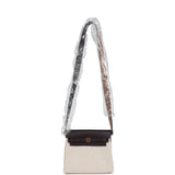 Hermes Herbag Zip 20 Mini Ecru and Beige Toile H Canvas and Ebene Vache Hunter Gold Hardware