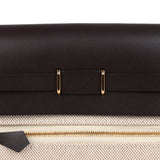 Hermes Herbag Zip 20 Mini Ecru and Beige Toile H Canvas and Ebene Vache Hunter Gold Hardware