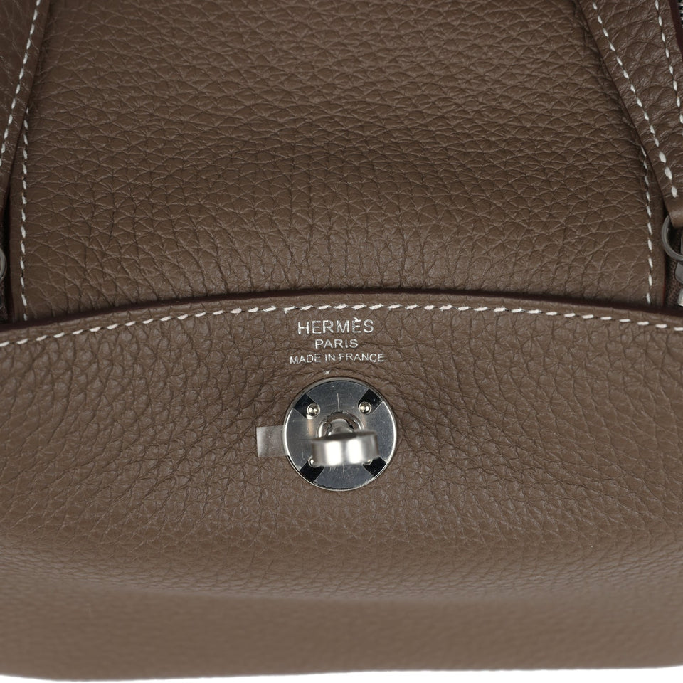 Hermes Mini Lindy Etoupe Clemence Palladium Hardware