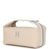 Hermes Bride-A-Brac Case PM Neutral Toile Canvas Palladium Hardware