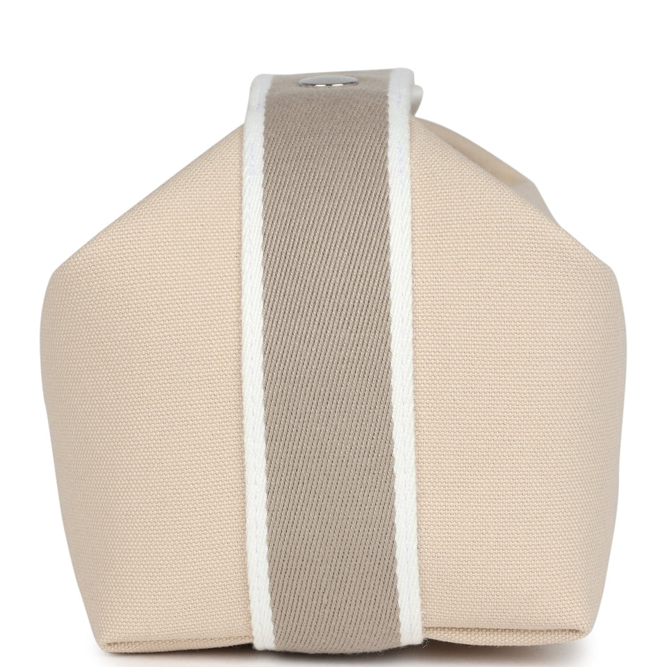 Hermes Bride-A-Brac Case PM Neutral Toile Canvas Palladium Hardware