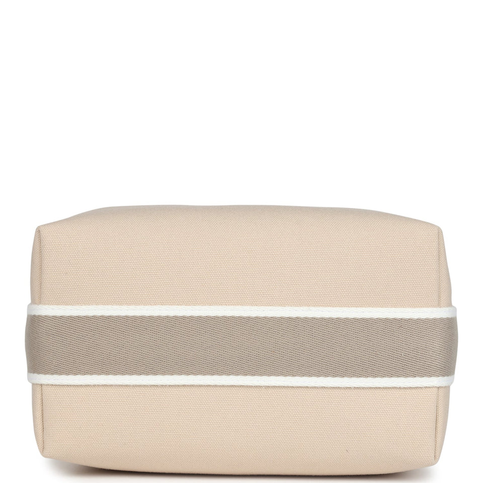 Hermes Bride-A-Brac Case PM Neutral Toile Canvas Palladium Hardware