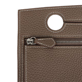 Hermes Back Pocket Pouch Etoupe Togo Palladium Hardware