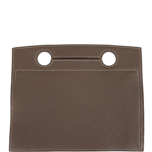 Hermes Back Pocket Pouch Etoupe Togo Palladium Hardware