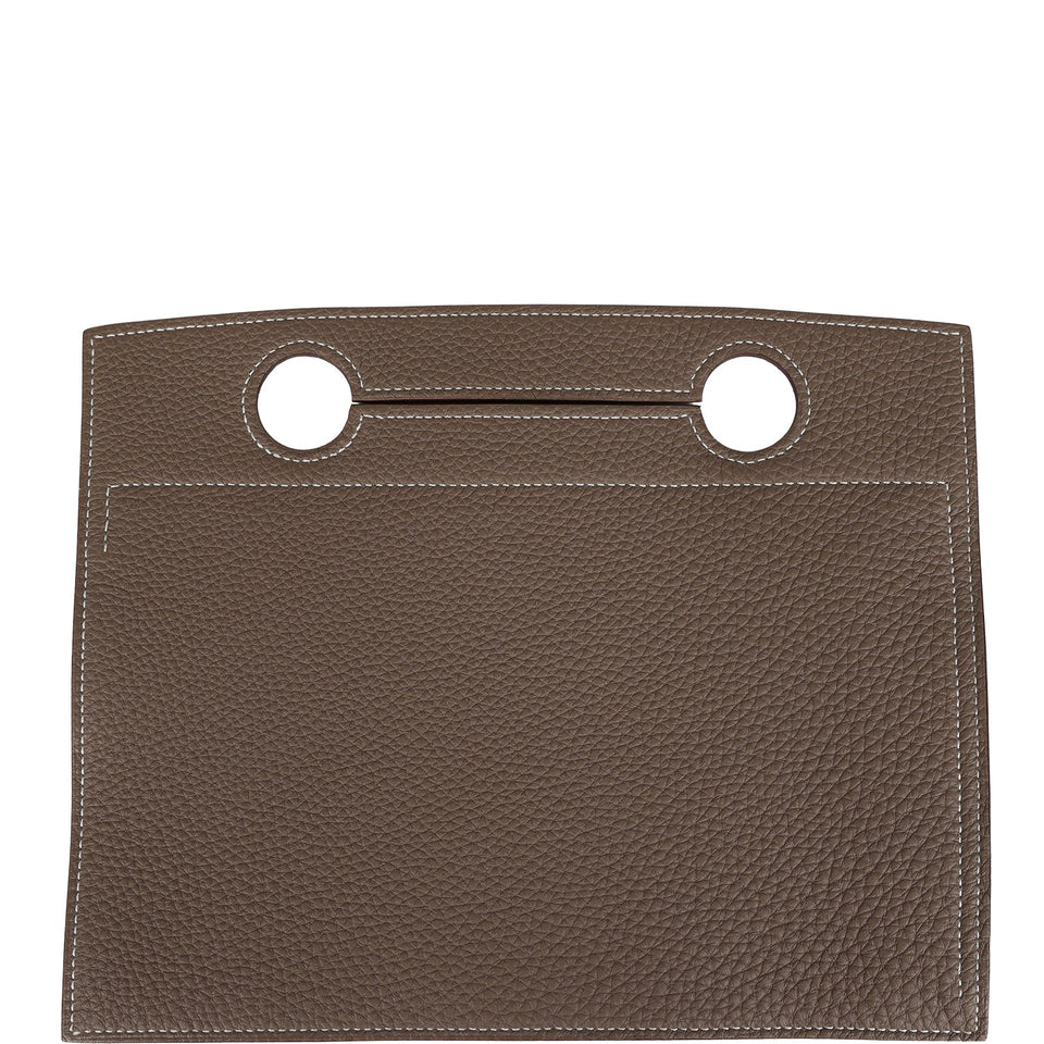 Hermes Back Pocket Pouch Etoupe Togo Palladium Hardware