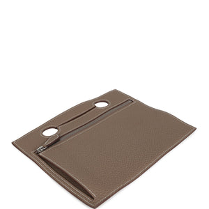 Hermes Back Pocket Pouch Etoupe Togo Palladium Hardware