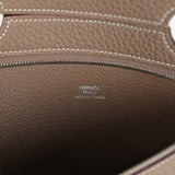 Hermes Back Pocket Pouch Etoupe Togo Palladium Hardware