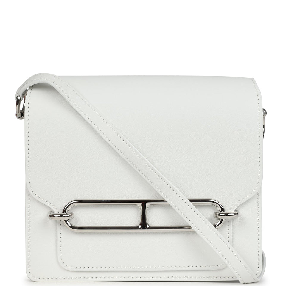 Hermes Mini Roulis White Evercolor Palladium Hardware