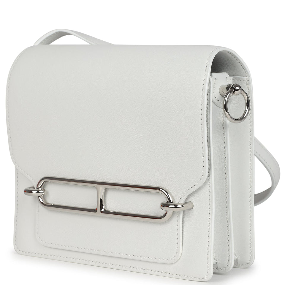 Hermes Mini Roulis White Evercolor Palladium Hardware