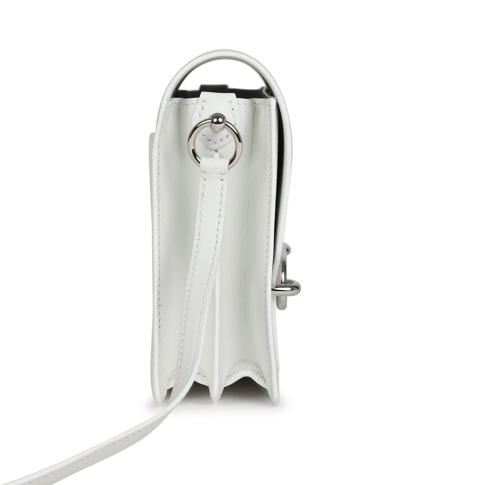Hermes Mini Roulis White Evercolor Palladium Hardware