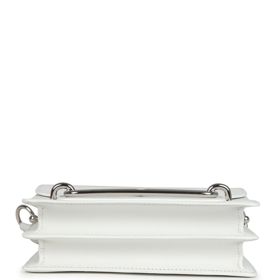 Hermes Mini Roulis White Evercolor Palladium Hardware