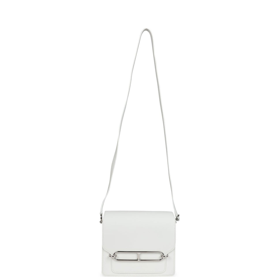Hermes Mini Roulis White Evercolor Palladium Hardware