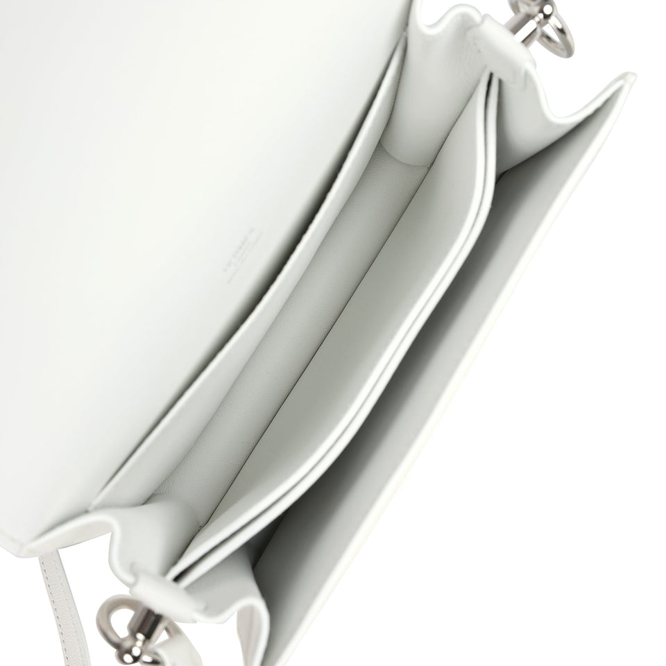 Hermes Mini Roulis White Evercolor Palladium Hardware