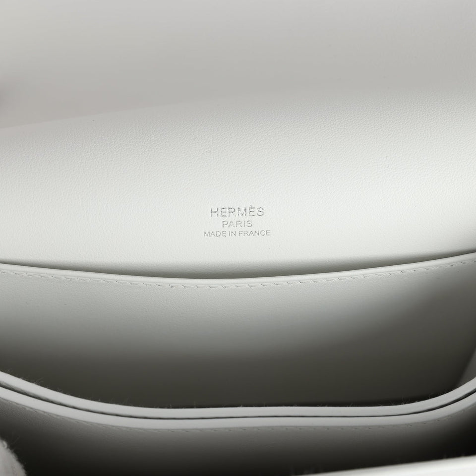 Hermes Mini Roulis White Evercolor Palladium Hardware