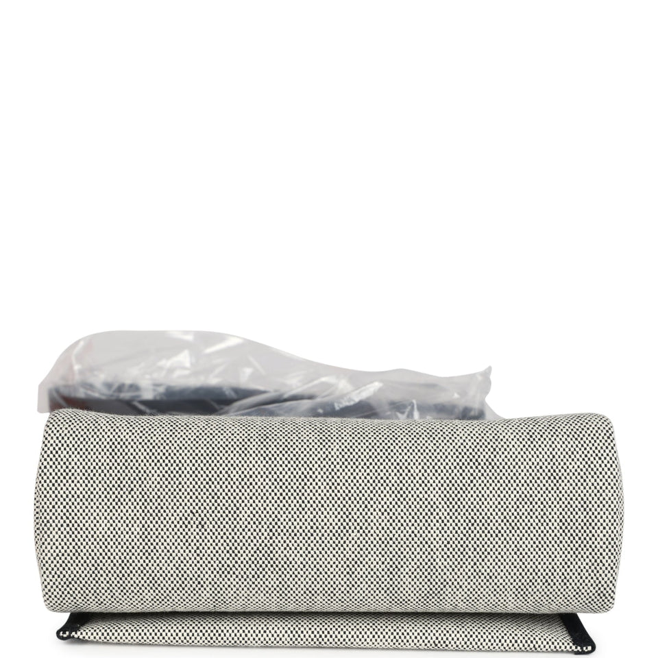 Hermes Herbag Zip 20 Mini Ecru and Black Toile H Canvas and Black Vache Hunter Gold Hardware