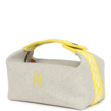 Hermes Bride A Brac Case PM Jaune Citron Plume Canvas Palladium Hardware