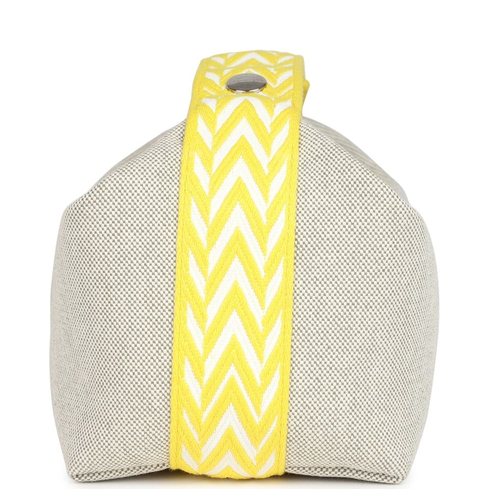 Hermes Bride A Brac Case PM Jaune Citron Plume Canvas Palladium Hardware