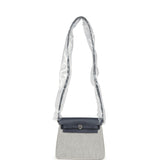 Hermes Herbag Zip 20 Mini Ecru and Ardoise Toile H Canvas and Ardoise Vache Hunter Palladium Hardware