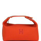 Hermes Bride A Brac Carre Case PM Feu Canvas Palladium Hardware