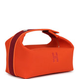 Hermes Bride A Brac Carre Case PM Feu Canvas Palladium Hardware