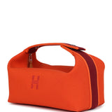 Hermes Bride A Brac Carre Case PM Feu Canvas Palladium Hardware