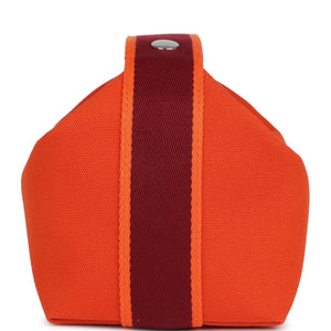 Hermes Bride A Brac Carre Case PM Feu Canvas Palladium Hardware