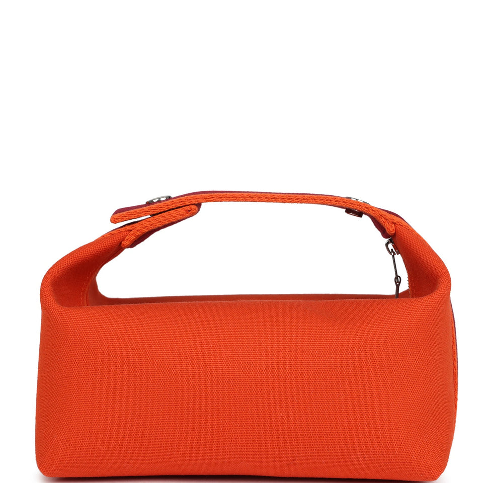 Hermes Bride A Brac Carre Case PM Feu Canvas Palladium Hardware