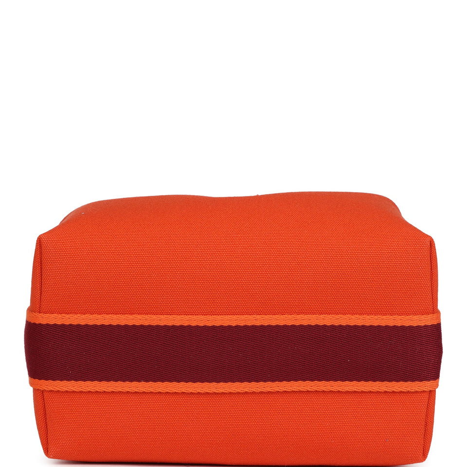 Hermes Bride A Brac Carre Case PM Feu Canvas Palladium Hardware