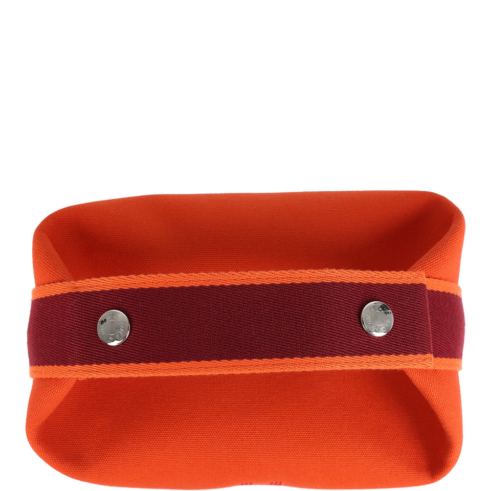 Hermes Bride A Brac Carre Case PM Feu Canvas Palladium Hardware