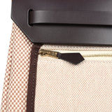 Hermes Herbag Zip PM 31 Ecru and Beige Toile H Ebene Hunter Gold Hardware