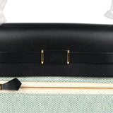 Hermes Herbag Zip 20 Mini Ecru and Vert Moyen Toile H Canvas and Black Vache Hunter Gold Hardware