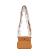 Hermes Herbag Zip 20 Mini Naturel Sable Toile Militaire Canvas and Vache Hunter Palladium Hardware